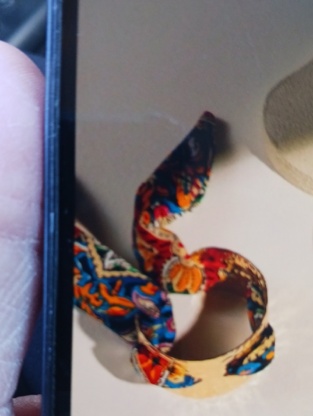 Colorful Paisley Fabric Wrap Bracelet - Multicolor